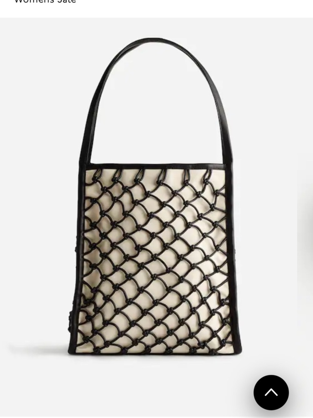 Madewell Leather Knot Bag Black Braided Netting Over Cream Canvas Base. New.